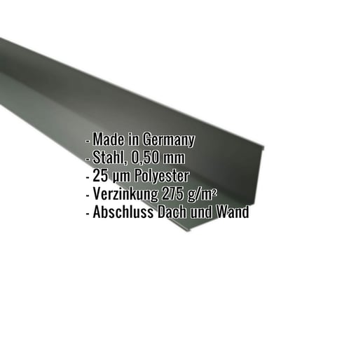 Wandanschluss | 16 x 11,5 cm | 95° | Stahl 0,50 mm | 25 µm Polyester | 6020 - Chromoxidgrün #2