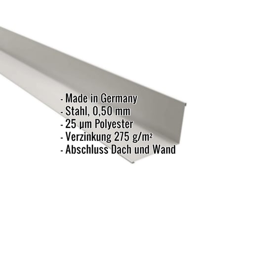 Wandanschluss | 16 x 11,5 cm | 95° | Stahl 0,50 mm | 25 µm Polyester | 9006 - Weißaluminium #2