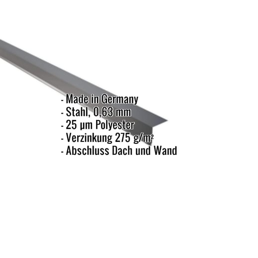 Wandanschluss | 16 x 11,5 cm | 95° | Stahl 0,63 mm | 25 µm Polyester | 7016 - Anthrazitgrau #2
