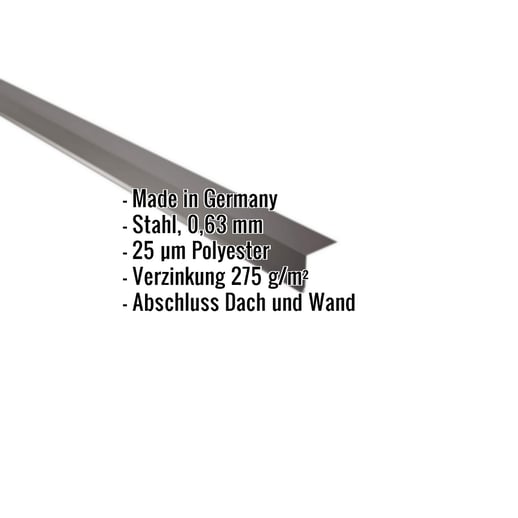 Wandanschluss | 16 x 11,5 cm | 95° | Stahl 0,63 mm | 25 µm Polyester | 8017 - Schokoladenbraun #2