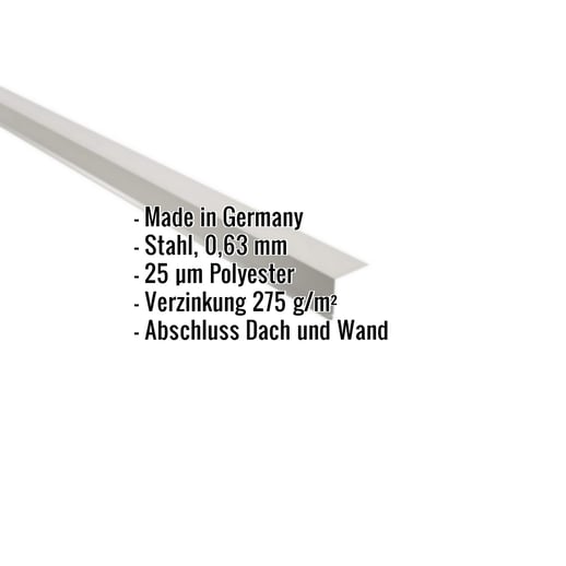 Wandanschluss | 16 x 11,5 cm | 95° | Stahl 0,63 mm | 25 µm Polyester | 9006 - Weißaluminium #2
