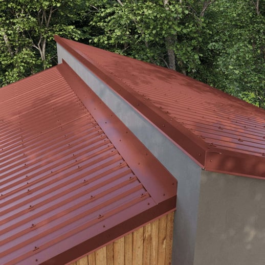 Wandanschluss | 16 x 11,5 cm | 95° | Stahl 0,75 mm | 25 µm Polyester | 8012 - Rotbraun #5