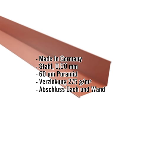 Wandanschluss | 16 x 11,5 cm | 95° | Stahl 0,50 mm | 60 µm Puramid | 8004 - Kupferbraun #2