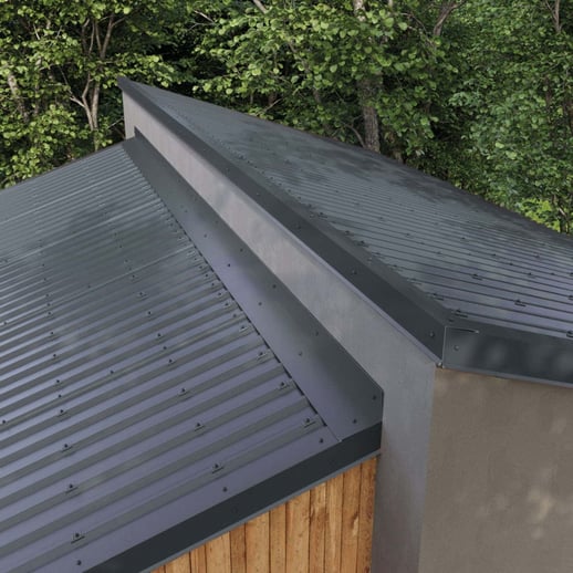 Wandanschluss | 16 x 11,5 cm | 95° | Stahl 0,75 mm | 60 µm Puramid | 7016 - Anthrazitgrau #5