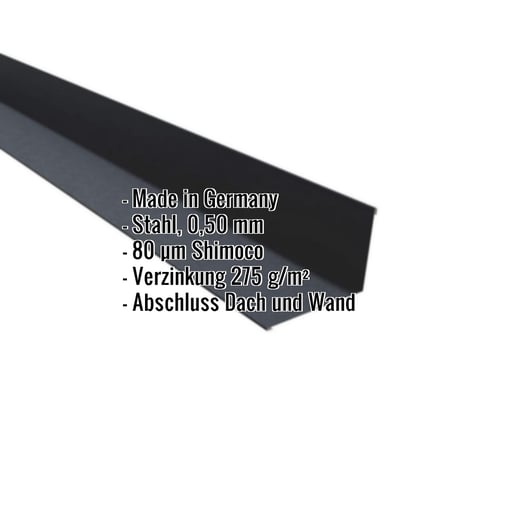 Wandanschluss | 16 x 11,5 cm | 95° | Stahl 0,50 mm | 80 µm Shimoco | 7016 - Anthrazitgrau #2