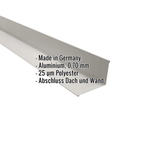 Wandanschluss | 16 x 11,5 cm | 95° | Aluminium 0,70 mm | 25 µm Polyester | 9006 - Weißaluminium #2