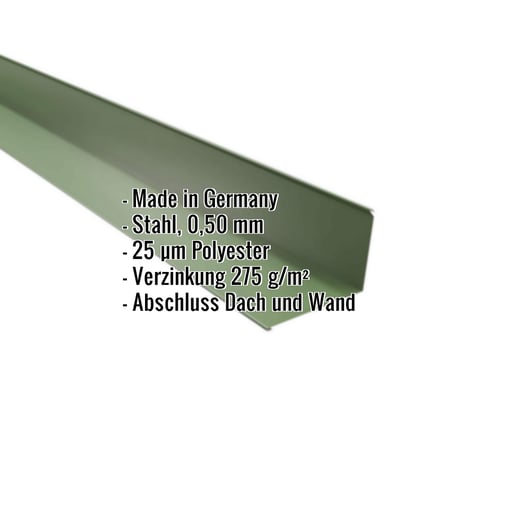 Wandanschluss | 22 x 15 cm | 95° | Stahl 0,50 mm | 25 µm Polyester | 6011 - Resedagrün #2