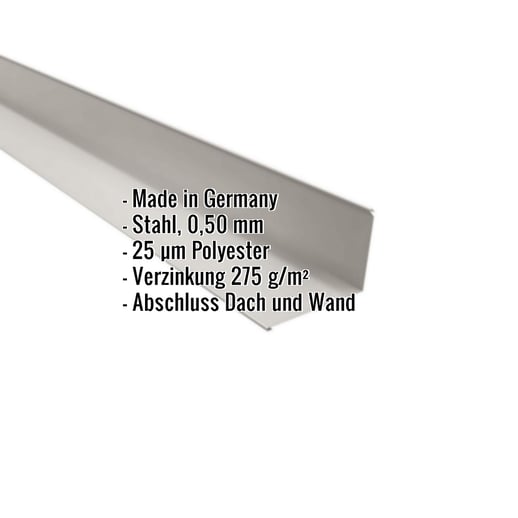 Wandanschluss | 22 x 15 cm | 95° | Stahl 0,50 mm | 25 µm Polyester | 7035 - Lichtgrau #2