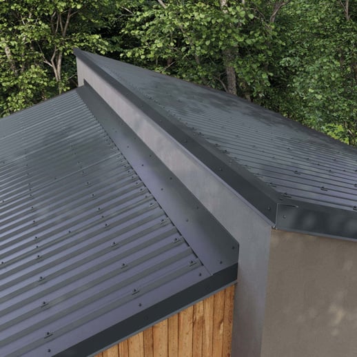 Wandanschluss | 22 x 15 cm | 95° | Stahl 0,50 mm | 25 µm Polyester | 7016 - Anthrazitgrau #5