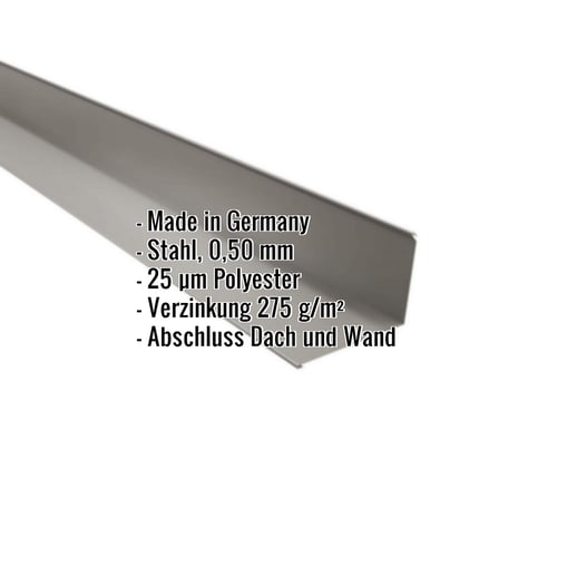 Wandanschluss | 22 x 15 cm | 95° | Stahl 0,50 mm | 25 µm Polyester | 9007 - Graualuminium #2