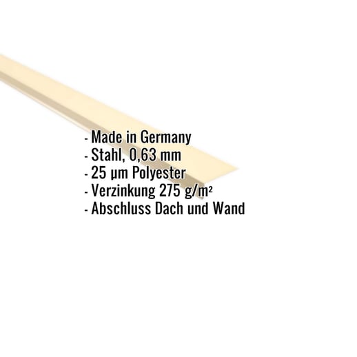 Wandanschluss | 22 x 15 cm | 95° | Stahl 0,63 mm | 25 µm Polyester | 1015 - Hellelfenbein #2