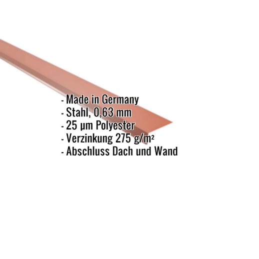 Wandanschluss | 22 x 15 cm | 95° | Stahl 0,63 mm | 25 µm Polyester | 8004 - Kupferbraun #2