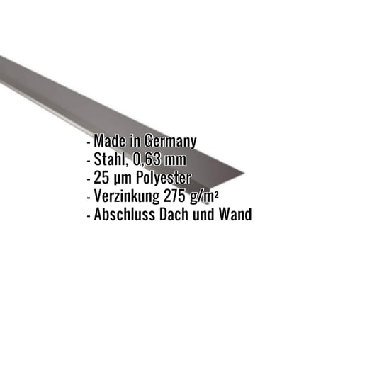 Wandanschluss | 22 x 15 cm | 95° | Stahl 0,63 mm | 25 µm Polyester | 8017 - Schokoladenbraun #2