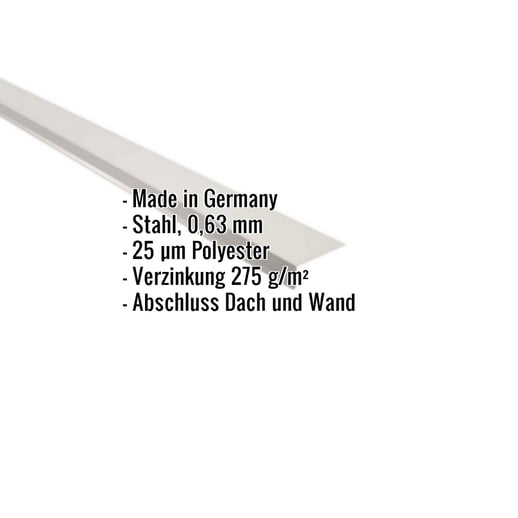 Wandanschluss | 22 x 15 cm | 95° | Stahl 0,63 mm | 25 µm Polyester | 9002 - Grauweiß #2