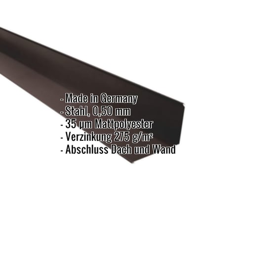 Wandanschluss | 22 x 15 cm | 95° | Stahl 0,50 mm | 35 µm Mattpolyester | 32 - Dunkelbraun #2