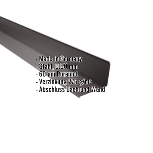 Wandanschluss | 22 x 15 cm | 95° | Stahl 0,50 mm | 60 µm Puramid | 8017 - Schokoladenbraun #2