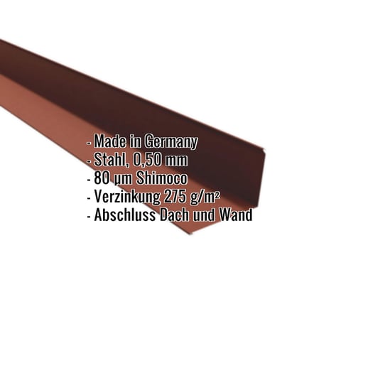 Wandanschluss | 22 x 15 cm | 95° | Stahl 0,50 mm | 80 µm Shimoco | 8004 - Kupferbraun #2