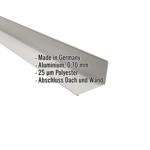 Wandanschluss | 22 x 15 cm | 95° | Aluminium 0,70 mm | 25 µm Polyester | 9006 - Weißaluminium #2