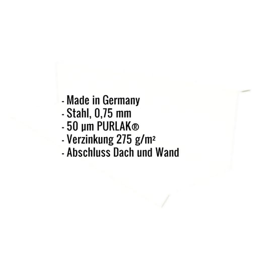 Wandanschluss | Typ 1 | 10 cm x 11 cm x 2,00 m | 90° | Stahl 0,75 mm | 50 µm PURLAK® | 9002 - Grauweiß #2