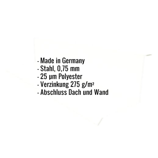 Wandanschluss | Typ 1 | 10 cm x 11 cm x 2,00 m | 90° | Stahl 0,75 mm | 25 µm Polyester | 9002 - Grauweiß #2