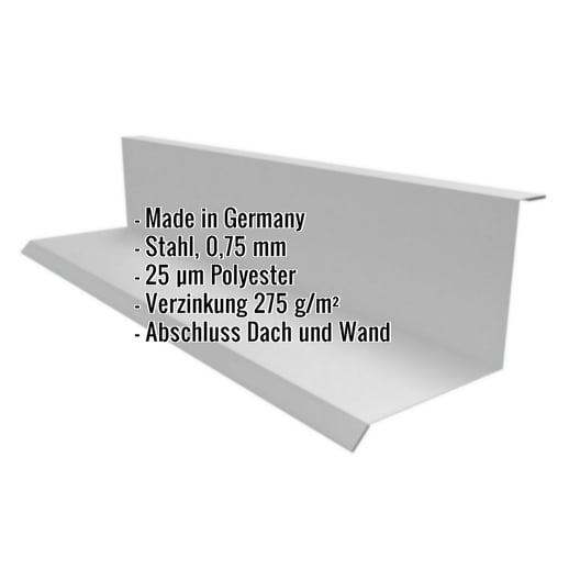 Wandanschluss | Typ 1 | 10 cm x 11 cm x 2,00 m | 90° | Stahl 0,75 mm | 25 µm Polyester | 9007 - Graualuminium #2