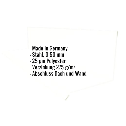 Wandanschluss | Typ 2 | 10 cm x 11 cm x 2,00 m | 90° | Stahl 0,50 mm | 25 µm Polyester | 9002 - Grauweiß #2