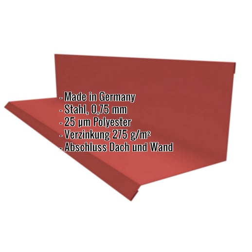 Wandanschluss | Typ 2 | 10 cm x 11 cm x 2,00 m | 90° | Stahl 0,75 mm | 25 µm Polyester | 028 - Kirschrot #2