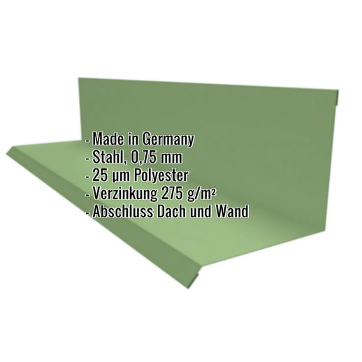 Wandanschluss | Typ 2 | 10 cm x 11 cm x 2,00 m | 90° | Stahl 0,75 mm | 25 µm Polyester | 6011 - Resedagrün #2