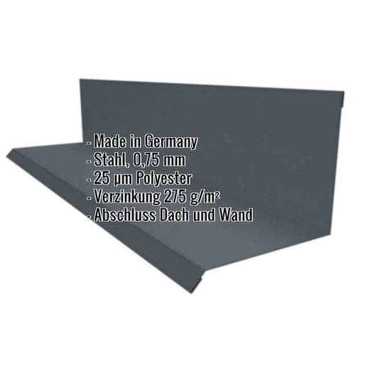 Wandanschluss | Typ 2 | 10 cm x 11 cm x 2,00 m | 90° | Stahl 0,75 mm | 25 µm Polyester | 7016 - Anthrazitgrau #2
