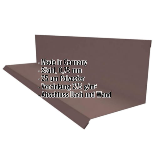 Wandanschluss | Typ 2 | 10 cm x 11 cm x 2,00 m | 90° | Stahl 0,75 mm | 25 µm Polyester | 8017 - Schokoladenbraun #2
