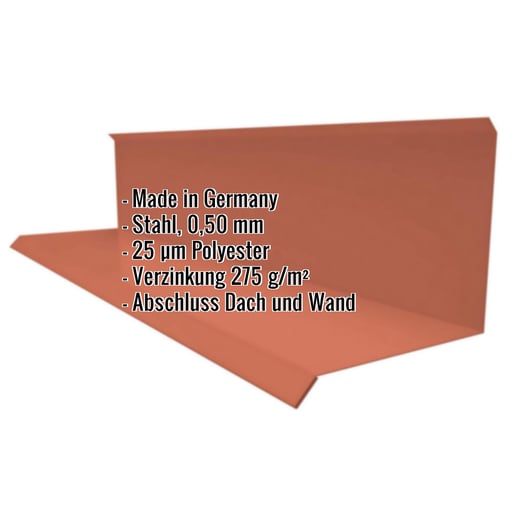 Wandanschluss | Typ 3 | 10 cm x 11 cm x 2,00 m | 90° | Stahl 0,50 mm | 25 µm Polyester | 8004 - Kupferbraun #2