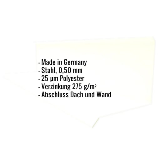 Wandanschluss | Typ 3 | 10 cm x 11 cm x 2,00 m | 90° | Stahl 0,50 mm | 25 µm Polyester | 9002 - Grauweiß #2