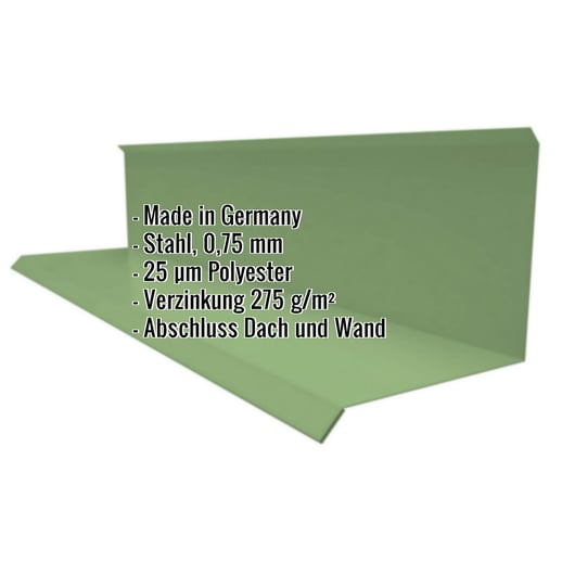 Wandanschluss | Typ 3 | 10 cm x 11 cm x 2,00 m | 90° | Stahl 0,75 mm | 25 µm Polyester | 6011 - Resedagrün #2