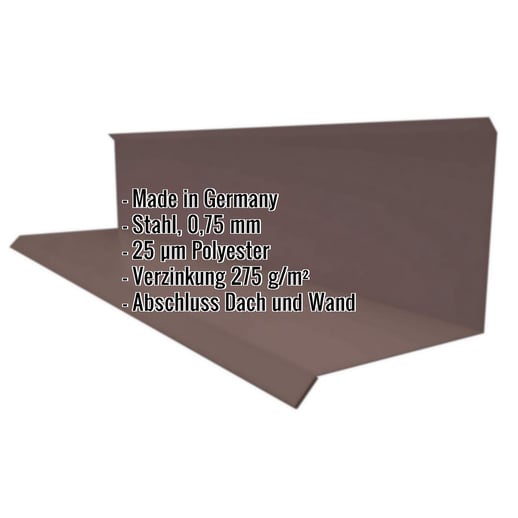 Wandanschluss | Typ 3 | 10 cm x 11 cm x 2,00 m | 90° | Stahl 0,75 mm | 25 µm Polyester | 8017 - Schokoladenbraun #2