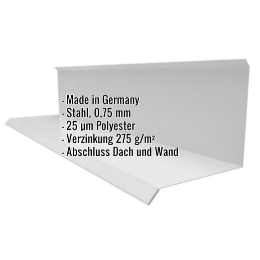 Wandanschluss | Typ 3 | 10 cm x 11 cm x 2,00 m | 90° | Stahl 0,75 mm | 25 µm Polyester | 9006 - Weißaluminium #2