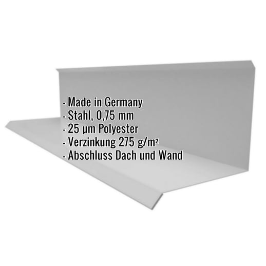 Wandanschluss | Typ 3 | 10 cm x 11 cm x 2,00 m | 90° | Stahl 0,75 mm | 25 µm Polyester | 9007 - Graualuminium #2