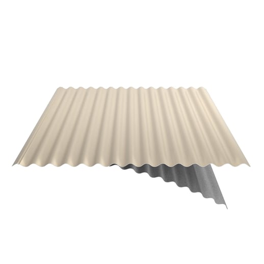 Wellblech 18/1064 | Dach | Anti-Tropf 1000 g/m² | Stahl 0,75 mm | 25 µm Polyester | 1015 - Hellelfenbein #6