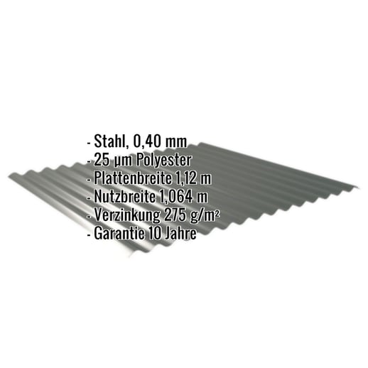 Wellblech 18/1064 | Wand | Sonderposten | Stahl 0,40 mm | 25 µm Polyester | 6020 - Chromoxidgrün #2