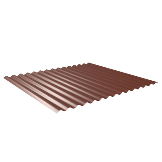 Wellblech 18/1064 | Wand | Stahl 0,50 mm | 60 µm Puramid | 8012 - Rotbraun #1