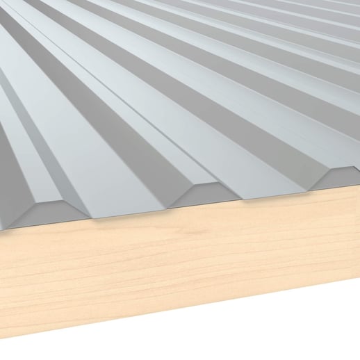 Zahnblech | Ungelocht | Profil 20/1100TR | Für unter das Blech | 9006 - Weißaluminium #1