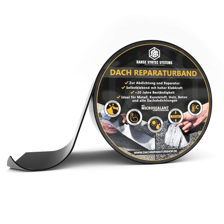 Dach Reparaturband mit MicroSealant® | Breite 50 mm | Länge 2,50 m | Schwarz #1