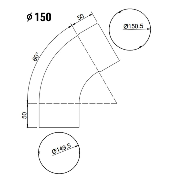 Fallrohrbogen und -Auslauf Stahl | Ø 150 mm | Verzinkt Fallrohrbogen und -Auslauf | Stahl | Ø 150 mm | Verzinkt #2