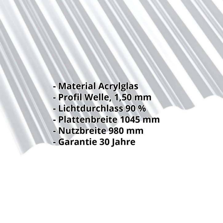 Acrylglas Wellplatte | 76/18 | 1,50 mm | Klar | 2000 mm #2