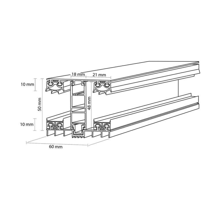 Mendiger | Mittelprofil | 32 mm | Thermo/Thermo | Aluminium | Blank | 4000 mm #3