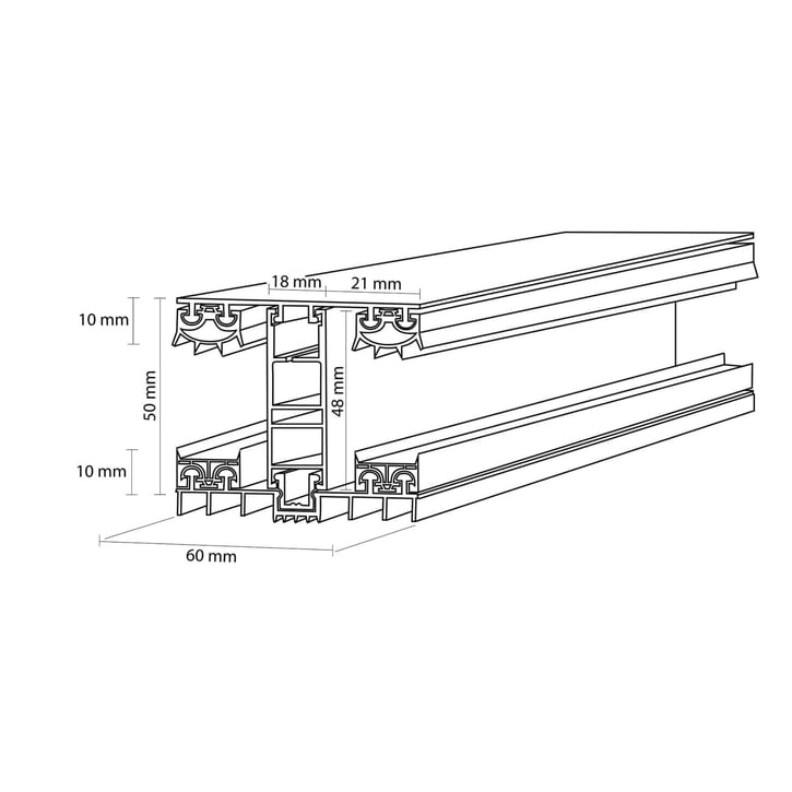 Mendiger | Mittelprofil | 32 mm | Thermo/Thermo | Aluminium | Blank | 5000 mm #3