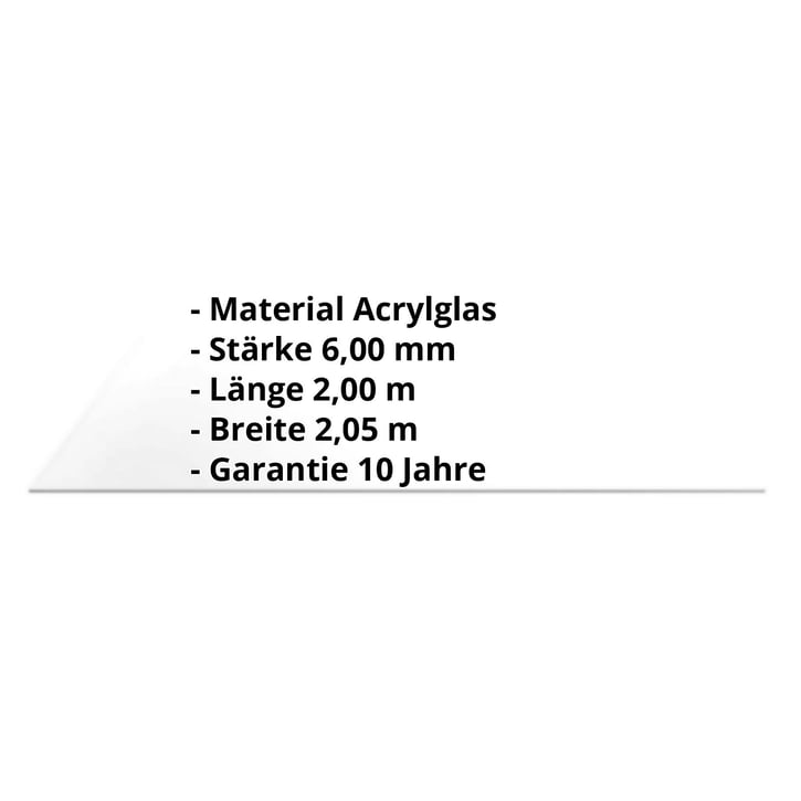 Acrylglas Massivplatte | 6 mm | Opal Weiß | 2,05 x 2,00 m #2