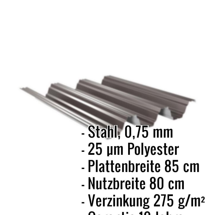 Hochprofil TP104 | Dach | Stahl 0,75 mm | 25 µm Polyester | 8017 - Schokoladenbraun #2