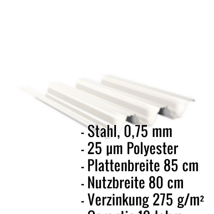 Hochprofil TP104 | Dach | Stahl 0,75 mm | 25 µm Polyester | 9002 - Grauweiß #2