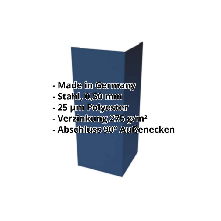 Außenecke | 150 x 150 x 2000 mm | Stahl 0,50 mm | 25 µm Polyester | 5010 - Enzianblau #2