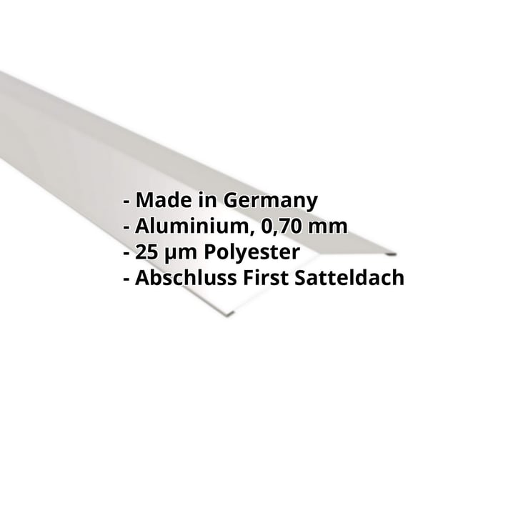 Firstblech flach | 145 x 145 mm | 150° | Aluminium 0,70 mm | 25 µm Polyester | 9006 - Weißaluminium #2